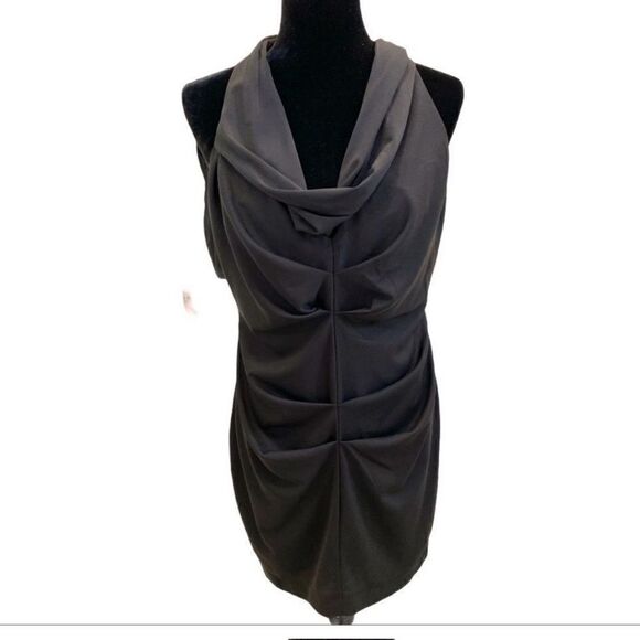 ONE33 Social Fringe Drape Minidress in Black New with Tags! Size 12 - Picture 8 of 15